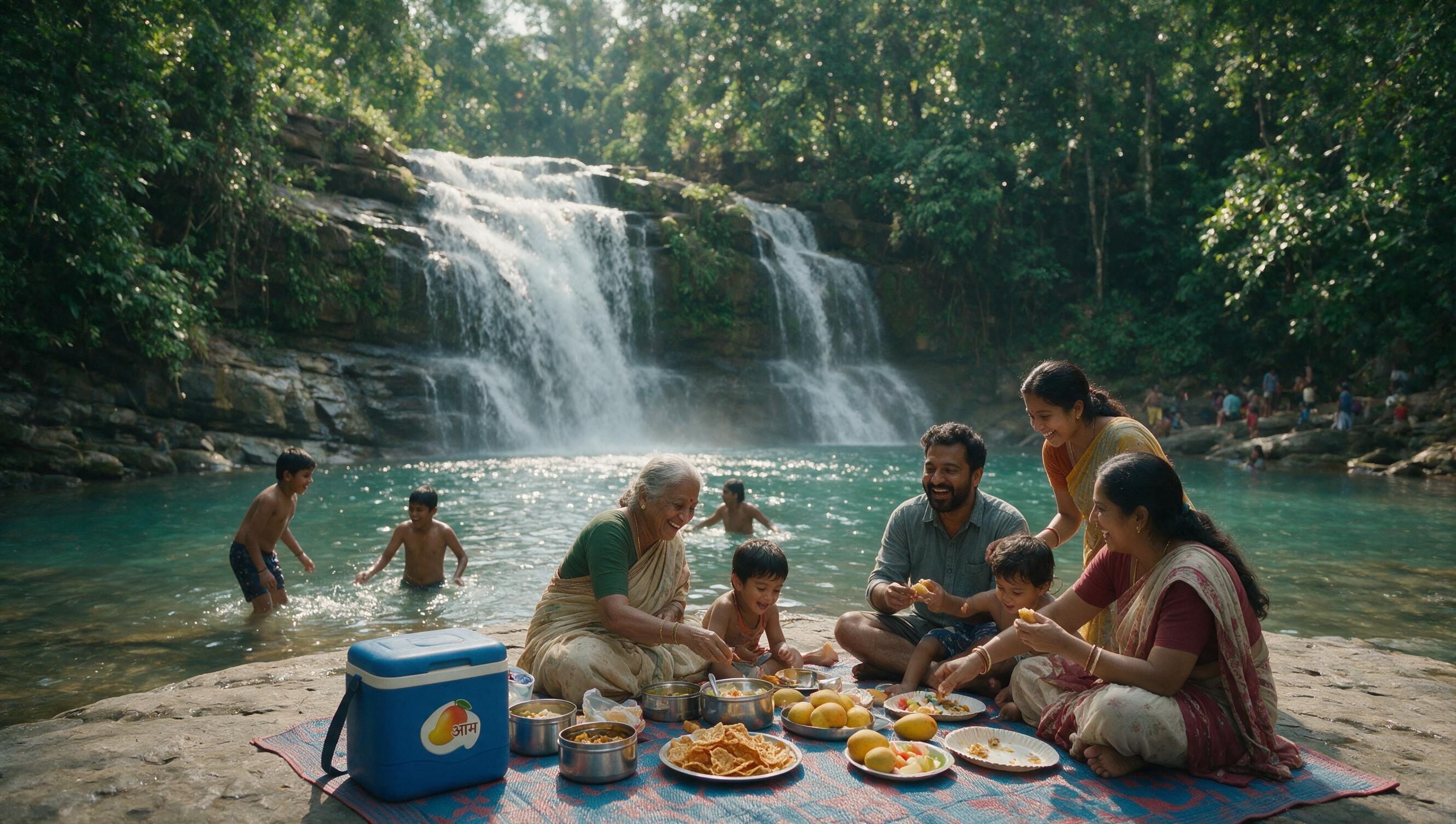 Family enjoying a picnic at a scenic spot