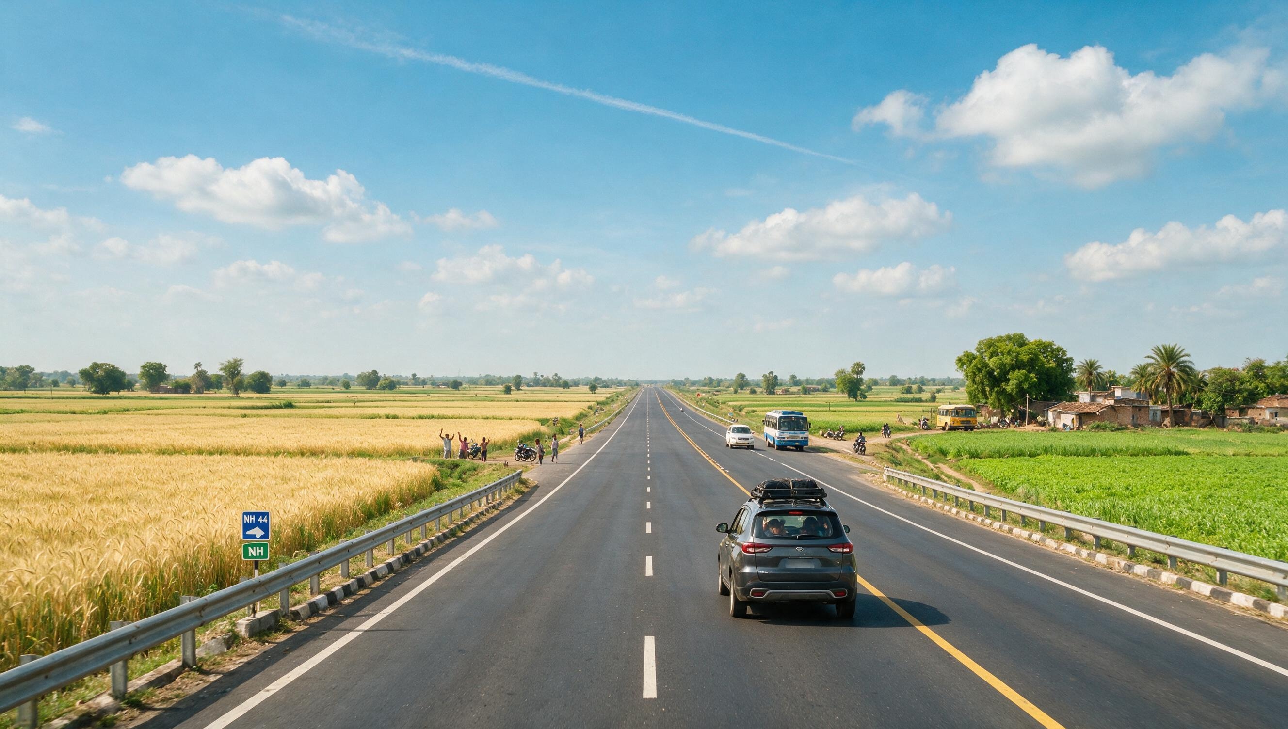 Highway road to Pithampur with scenic Malwa landscape